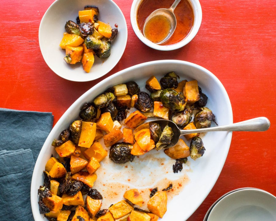 Roasted Vegetables with Sriracha Honey Glaze