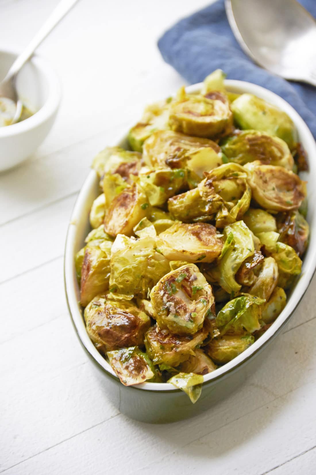 Warm Brussels Sprouts Salad with Anchovy Vinaigrette / Mia / Katie Workman / themom100.com