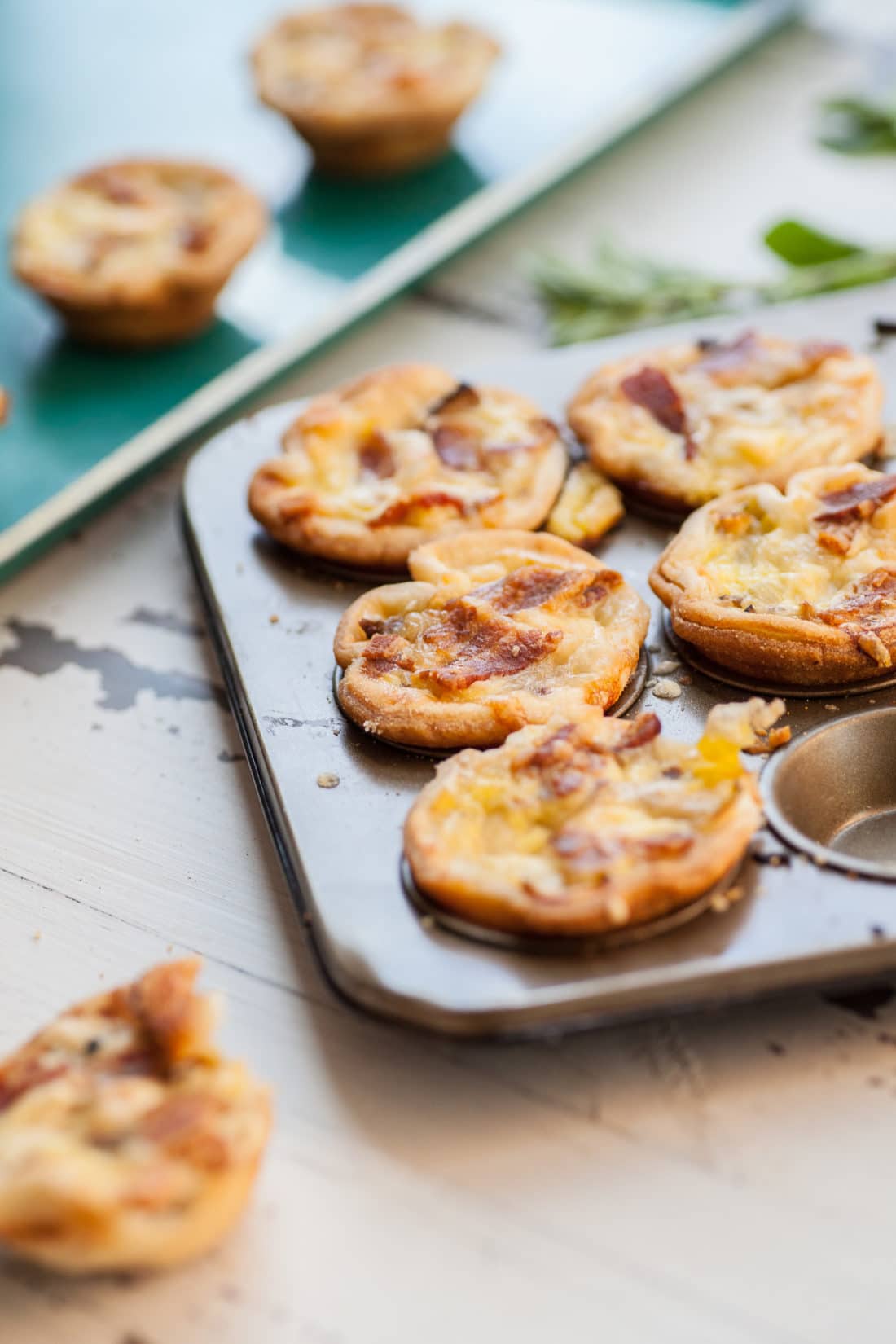 Bacon, Leek, Mushroom and Cheese Mini Quiches / Carrie Crow / Katie Workman / themom100.com