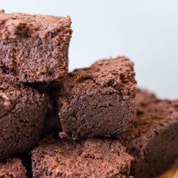 Pile of Mexican Hot Chocolate Brownies.