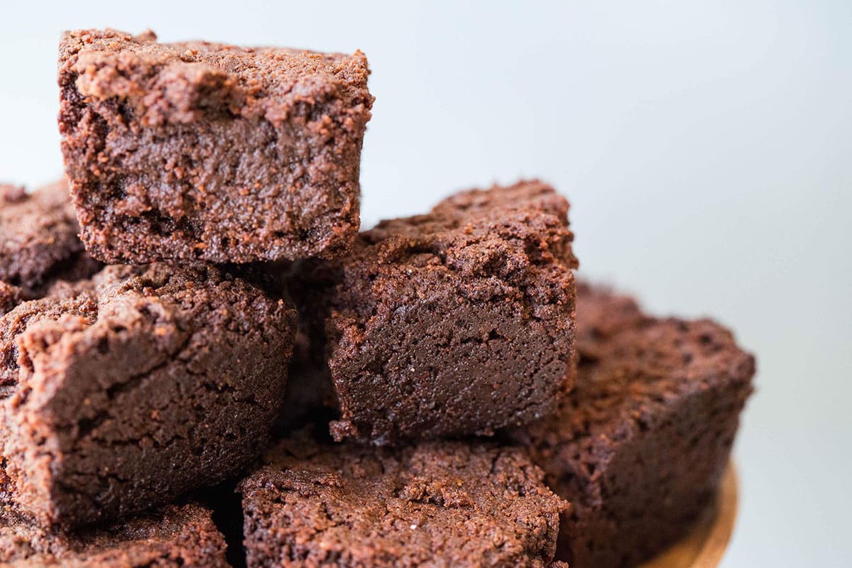 Pile of Mexican Hot Chocolate Brownies.