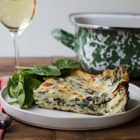 Cheesy White and Green Spinach Lasagna / Sarah Crowder / Katie Workman / themom100.com