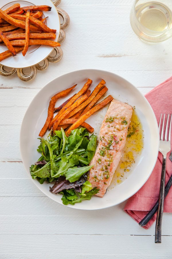 Salmon with Chervil Vinaigrette / Carrie Crow / Katie Workman / themom100.com