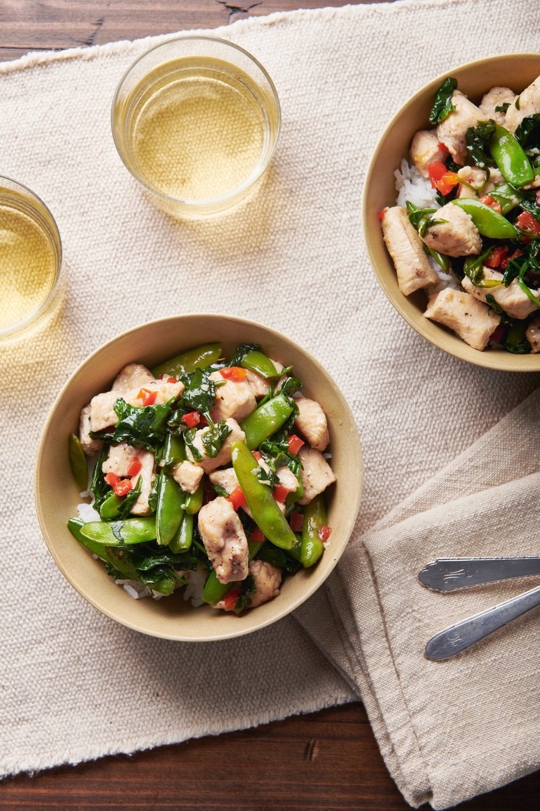 Chicken and Spinach Stir-Fry with Ginger and Oyster Sauce