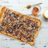 Blue Cheese, Radicchio, Onion and Honey Flatbread Strips / Carrie Crow / Katie Workman / themom100.com