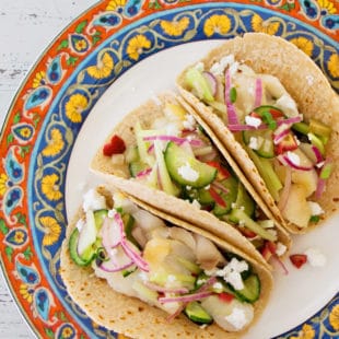 Flaky Fish Tacos with Vegetable Slaw / Photo by Mandy Maxwell / Katie Workman / themom100.com