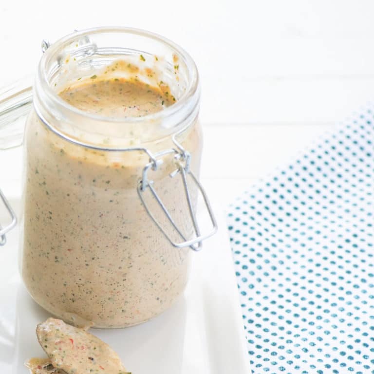 Roasted Red Pepper Basil Mayonnaise / Photo by Cheyenne Cohen / Katie Workman / themom100.com