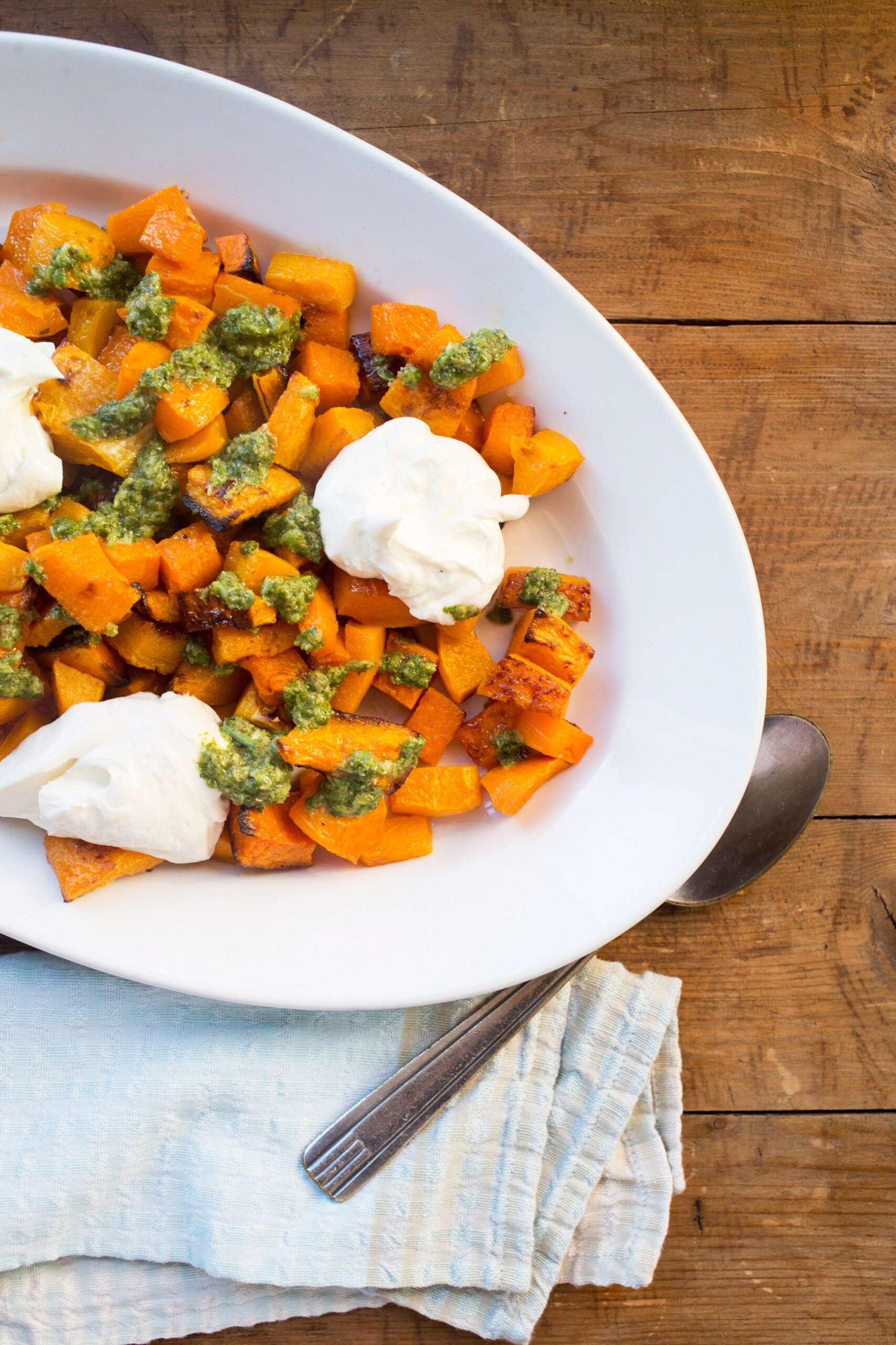 Roasted Squash with Persillade and Whipped Feta and Ricotta