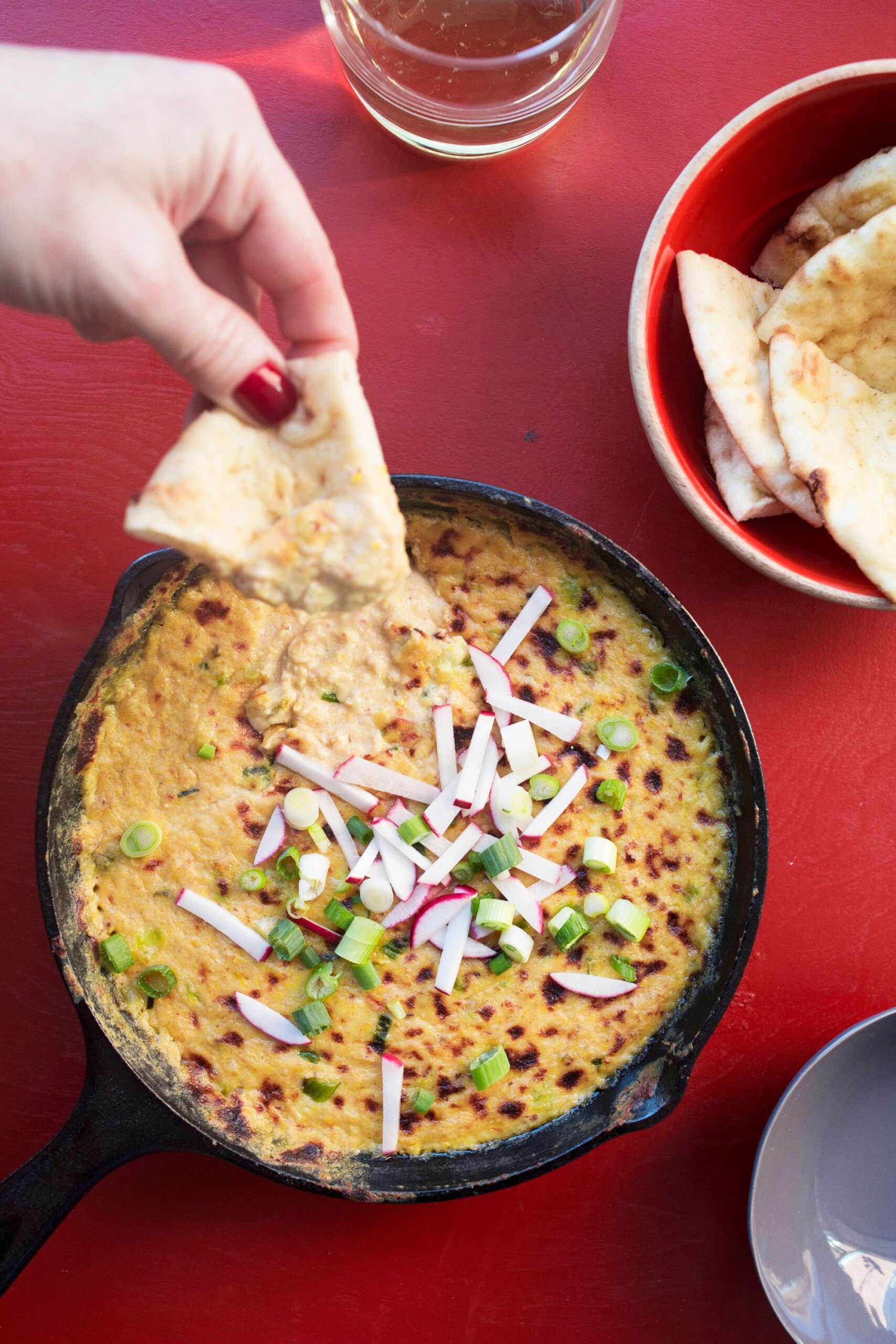Hot Corn Queso Dip / Katie Workman / themom100.com / Photo by Luci Beni