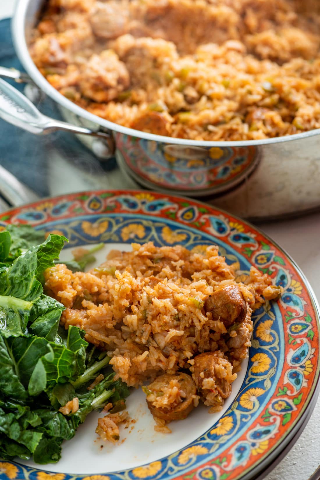 Shortcut Chicken and Andouille Jambalaya / Katie Workman / themom100.com / Photo by Cheyenne Cohen