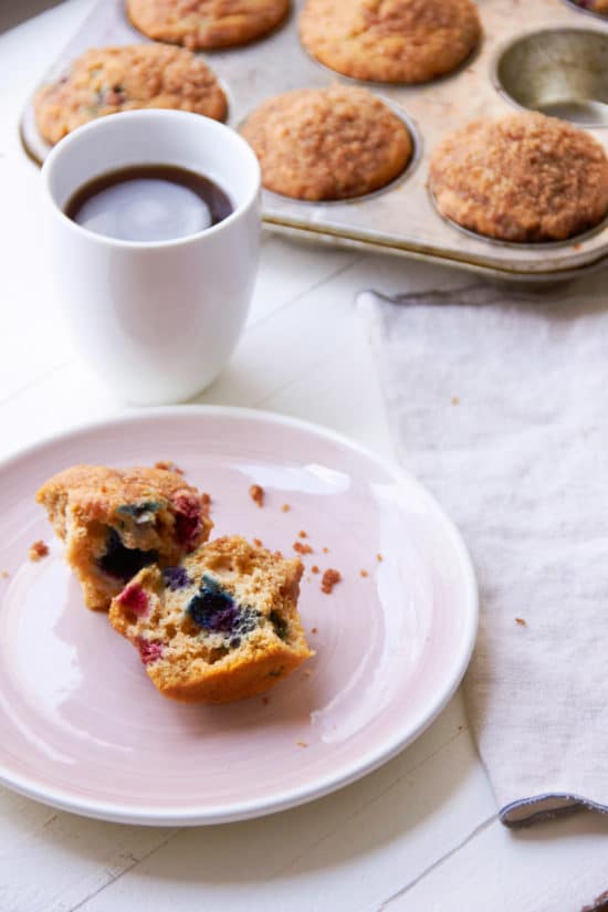 Cinnamon Streusel Muffins / Katie Workman / themom100.com / Photo by Mia