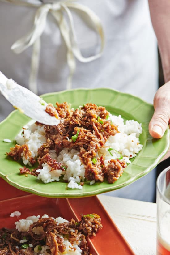 Mongolian Beef served with white rice