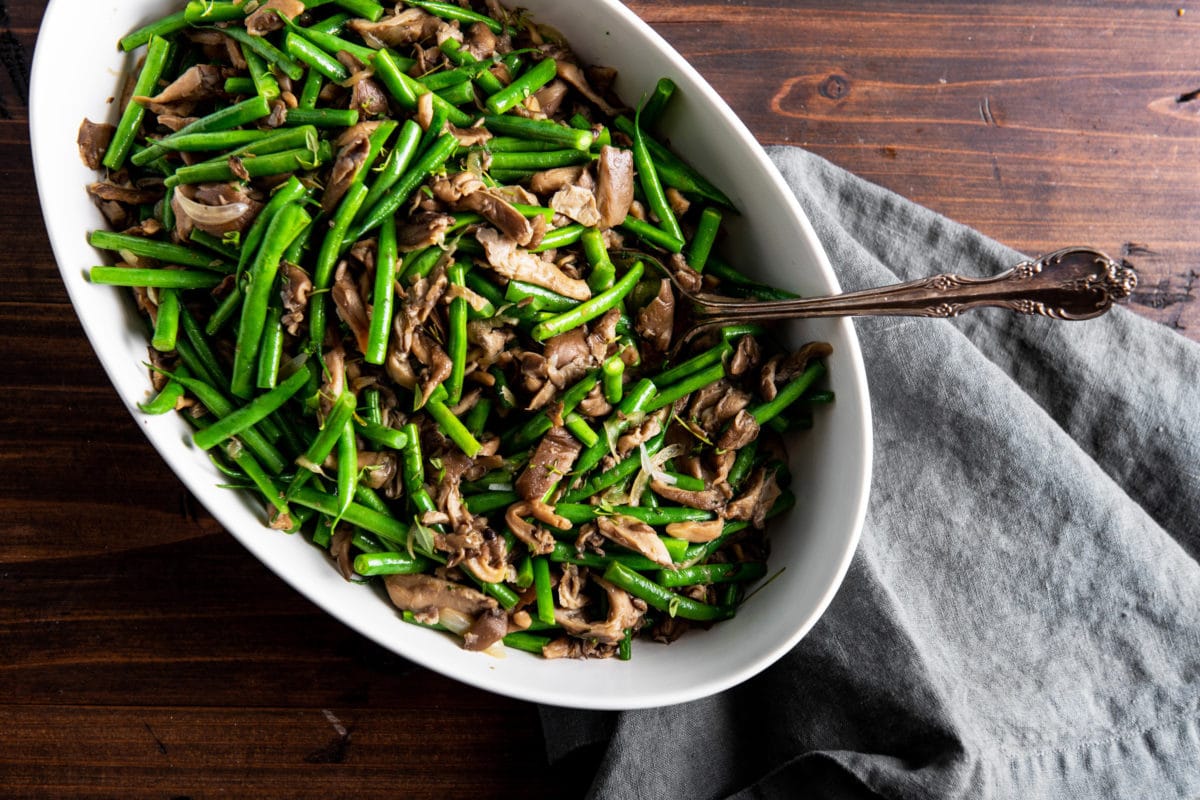 Green Beans and Mushrooms with Shallots