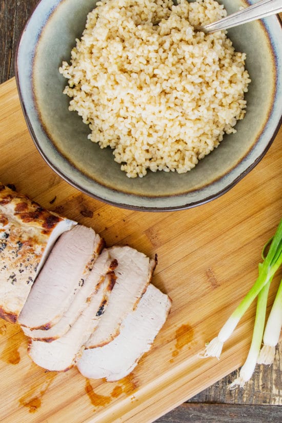 Grilled Pork Loin with Brown Rice