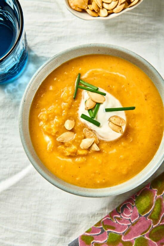 Bowl of Roasted Butternut Squash Soup.