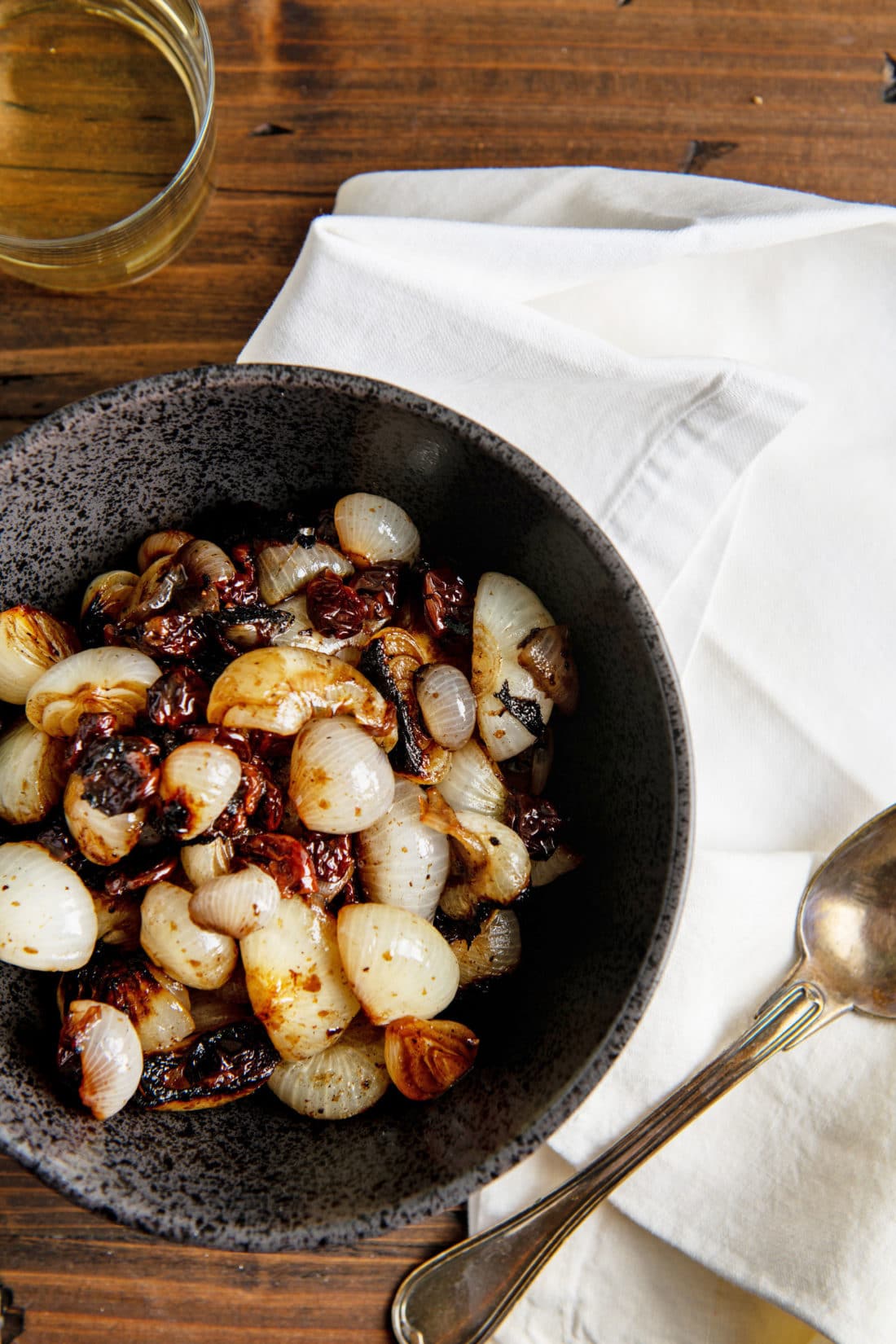 Braised Cipollini Onions with Dried Cherries