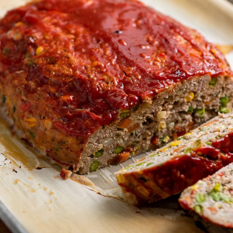Vegetable Studded Turkey Meatloaf