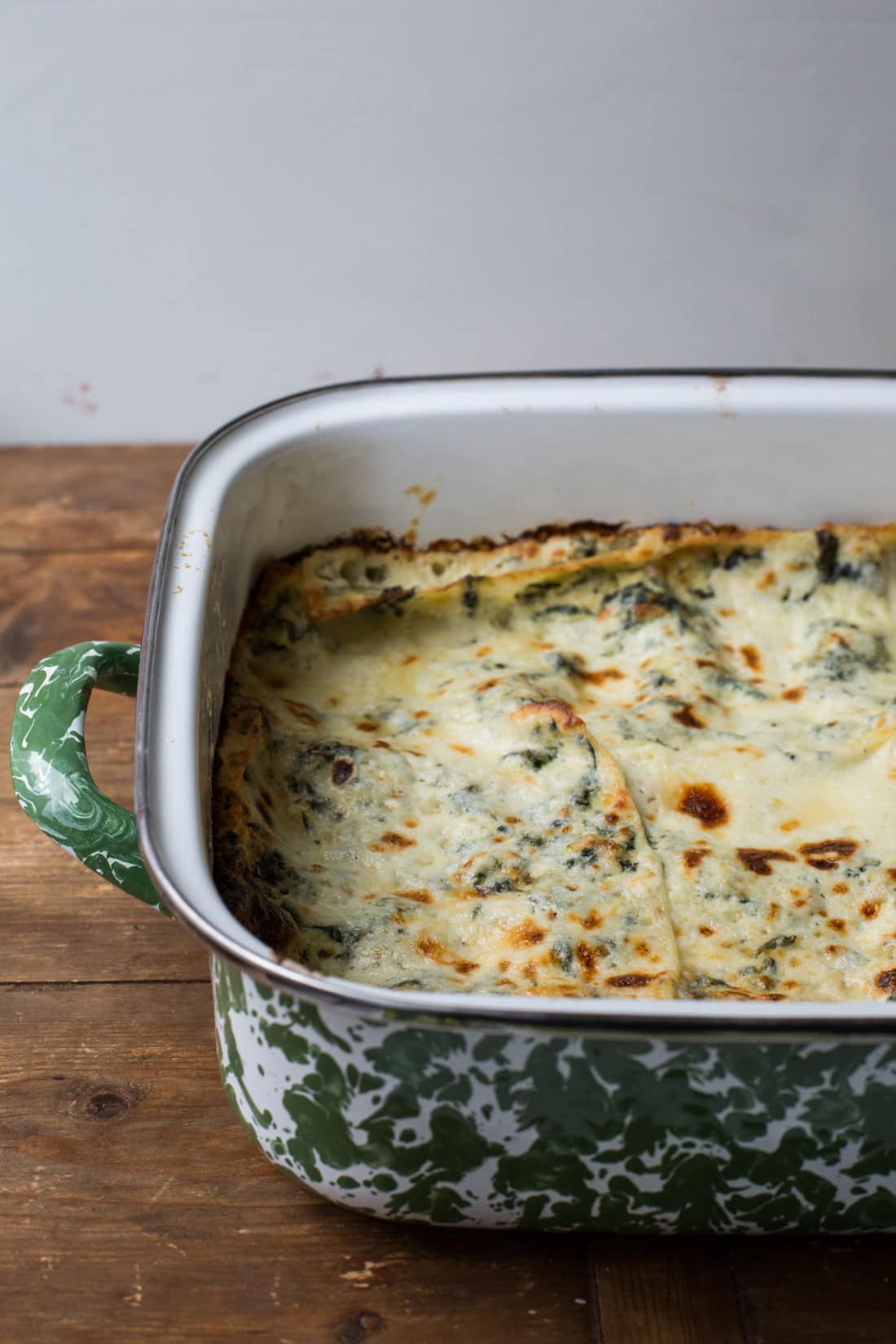 Cheesy White and Green Spinach Lasagna