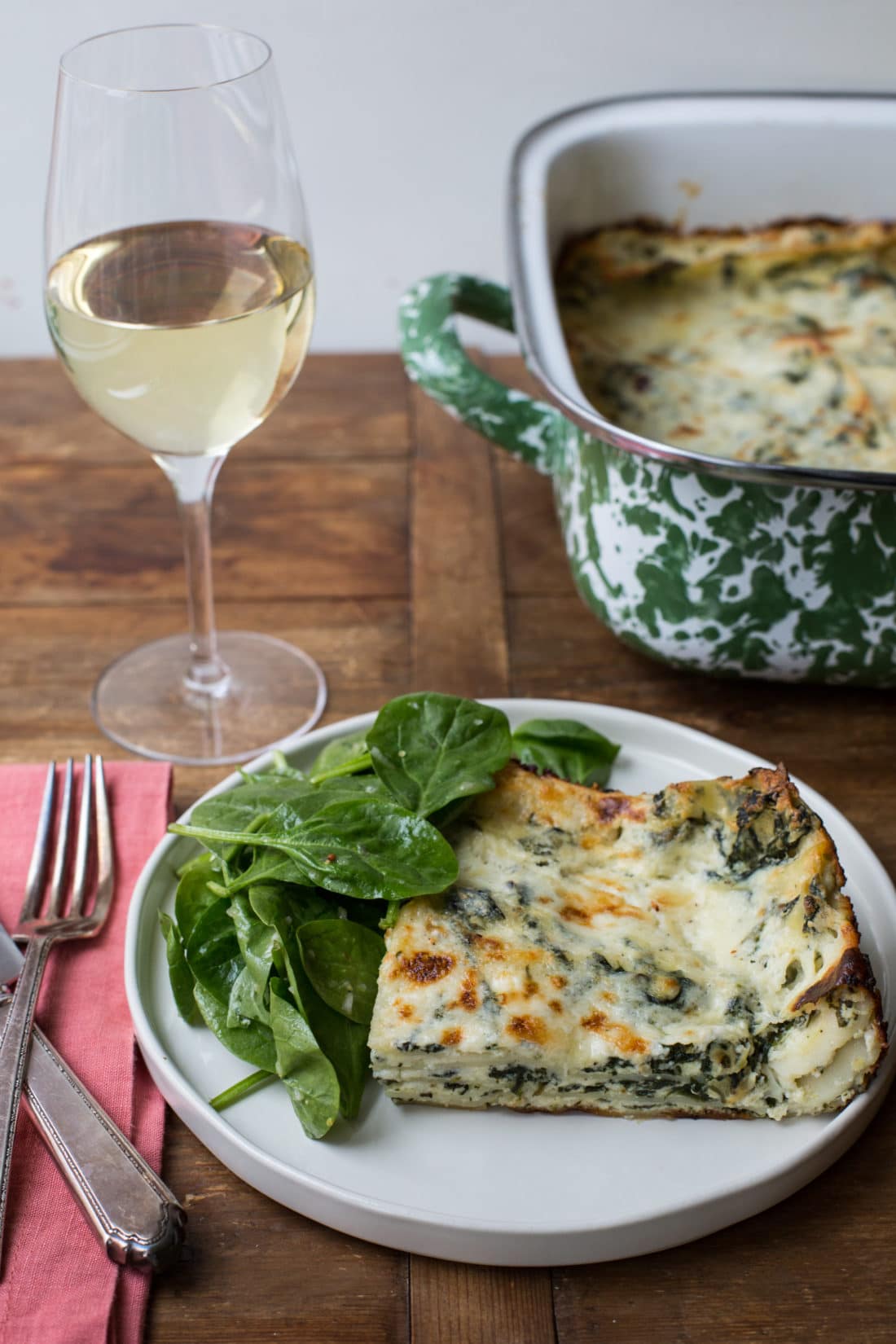 Cheesy White and Green Spinach Lasagna