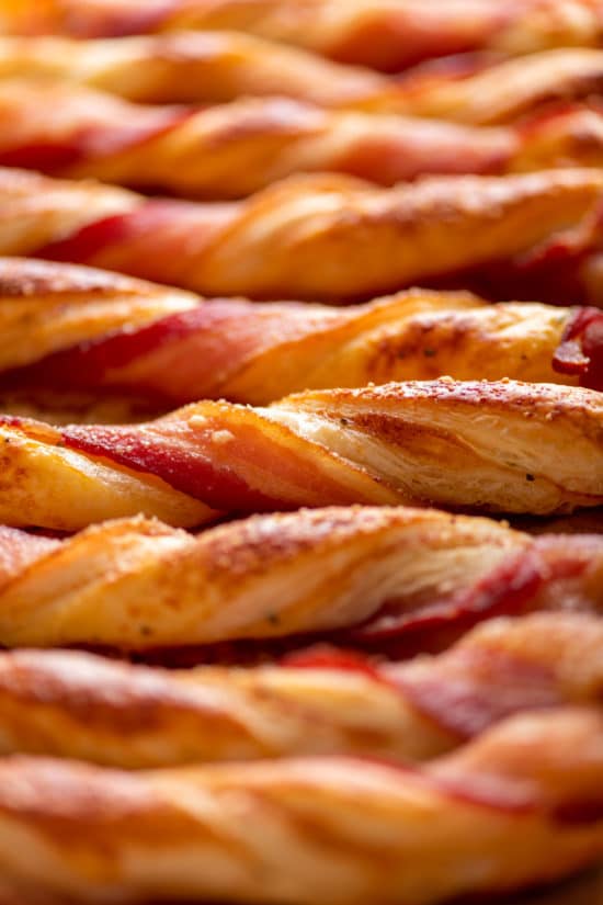Herbed Puff Pastry Cheese Straws with Bacon