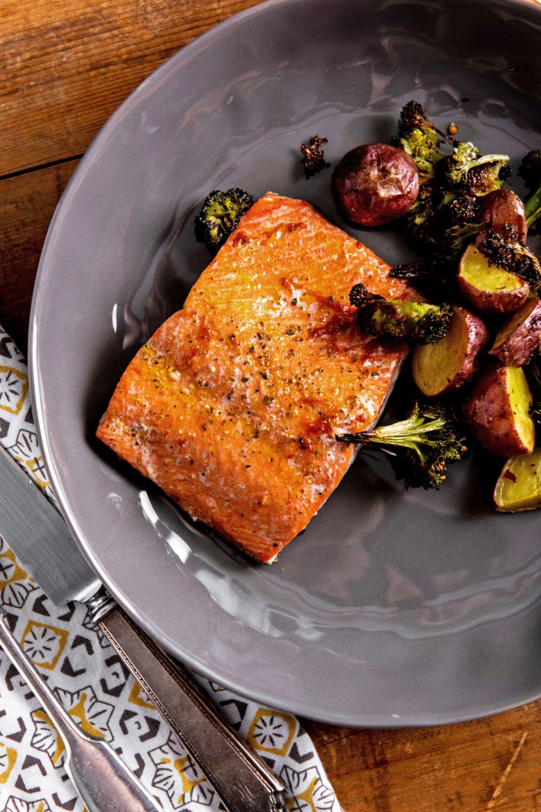 Salmon, Potato and Broccoli Sheet Pan Supper