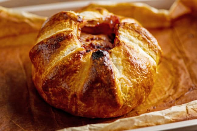 Baked Brie En Croute with Raspberry Jam