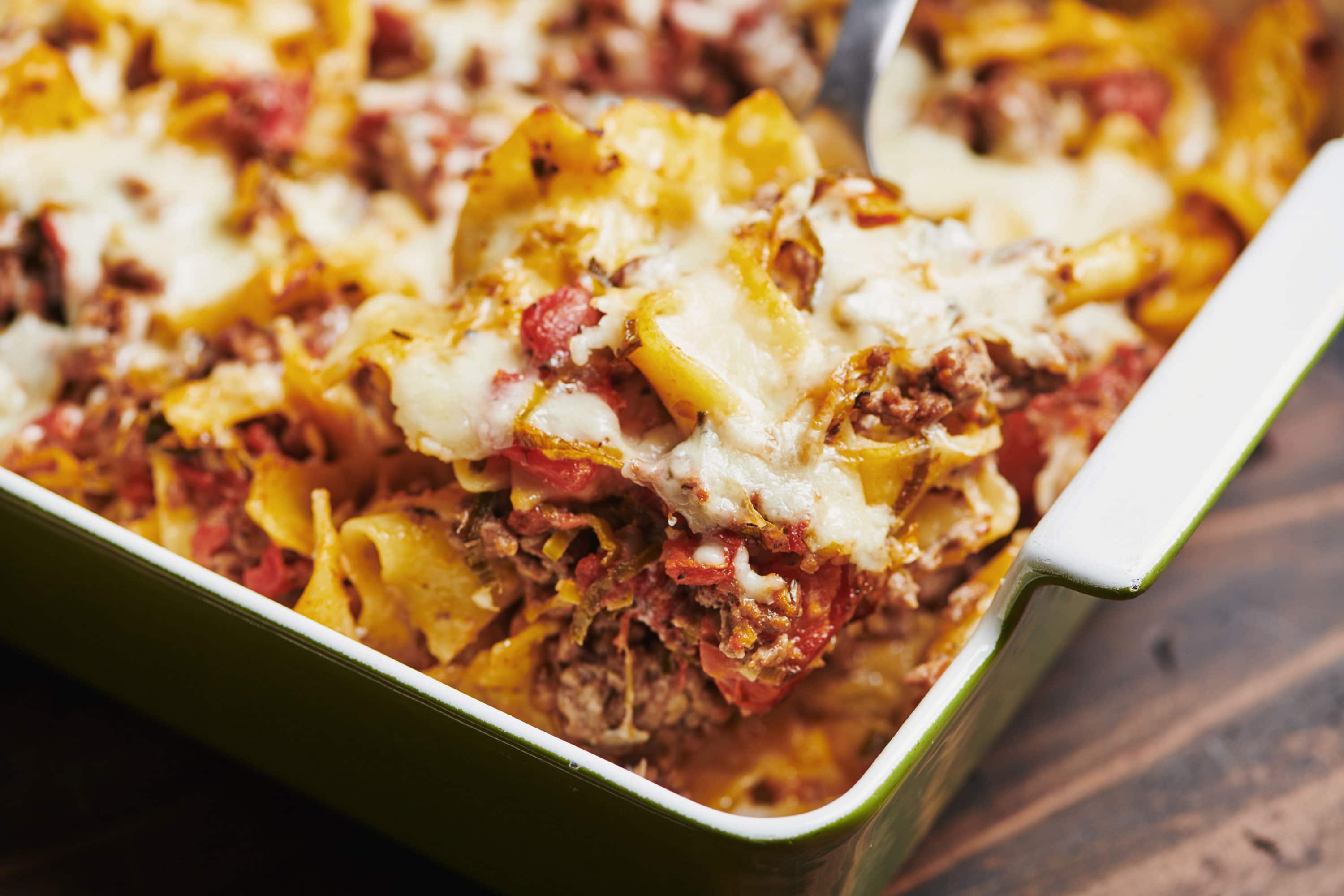 Beef and Three Cheese Noodle Casserole
