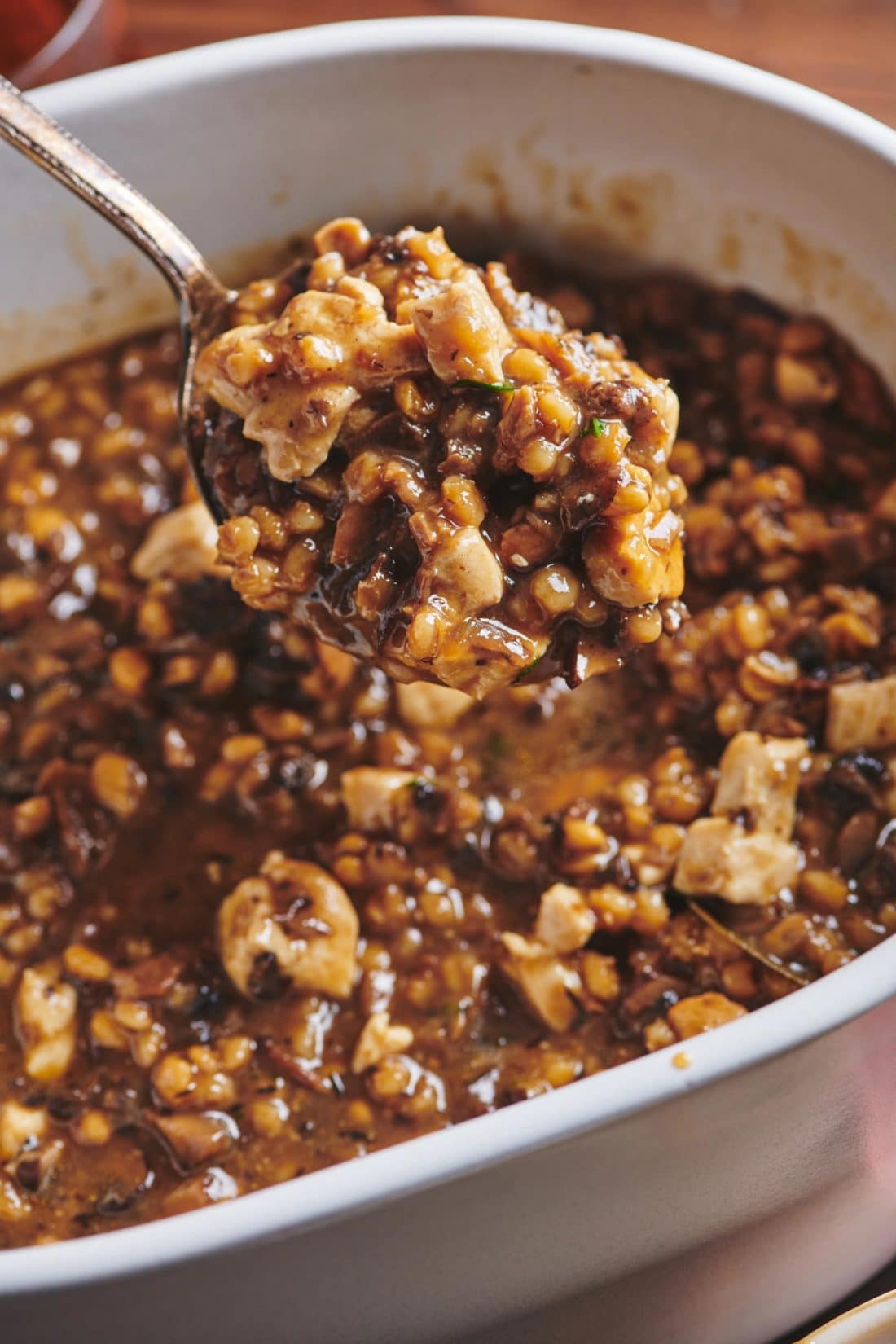 Lemony Chicken, Barley and Shiitake Mushroom Soup