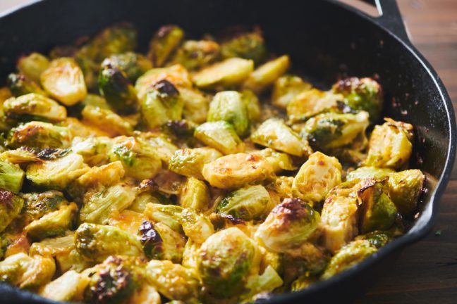 Cheesy Baked Brussels Sprouts