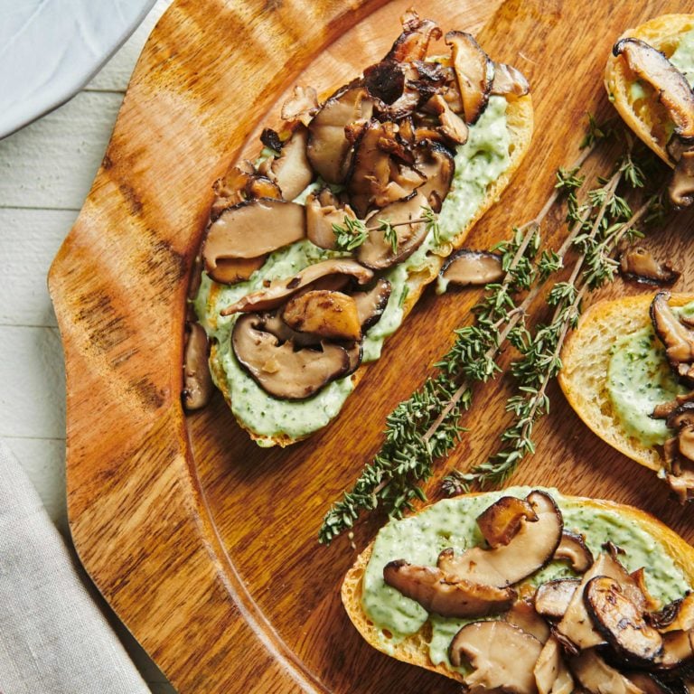 Mushroom Bruschetta with Herbed Mayonnaise