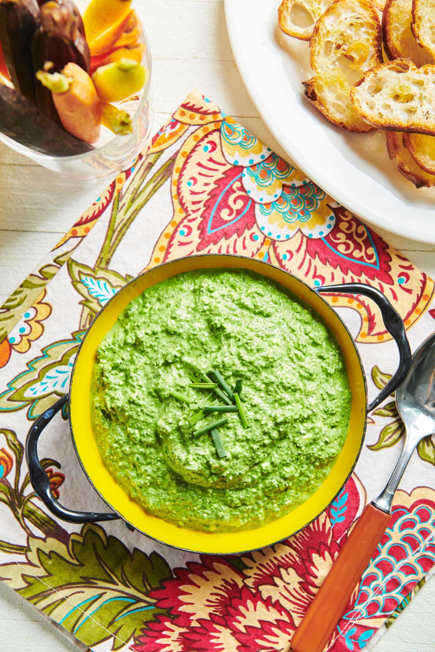 Bowl of spinach feta party dip.
