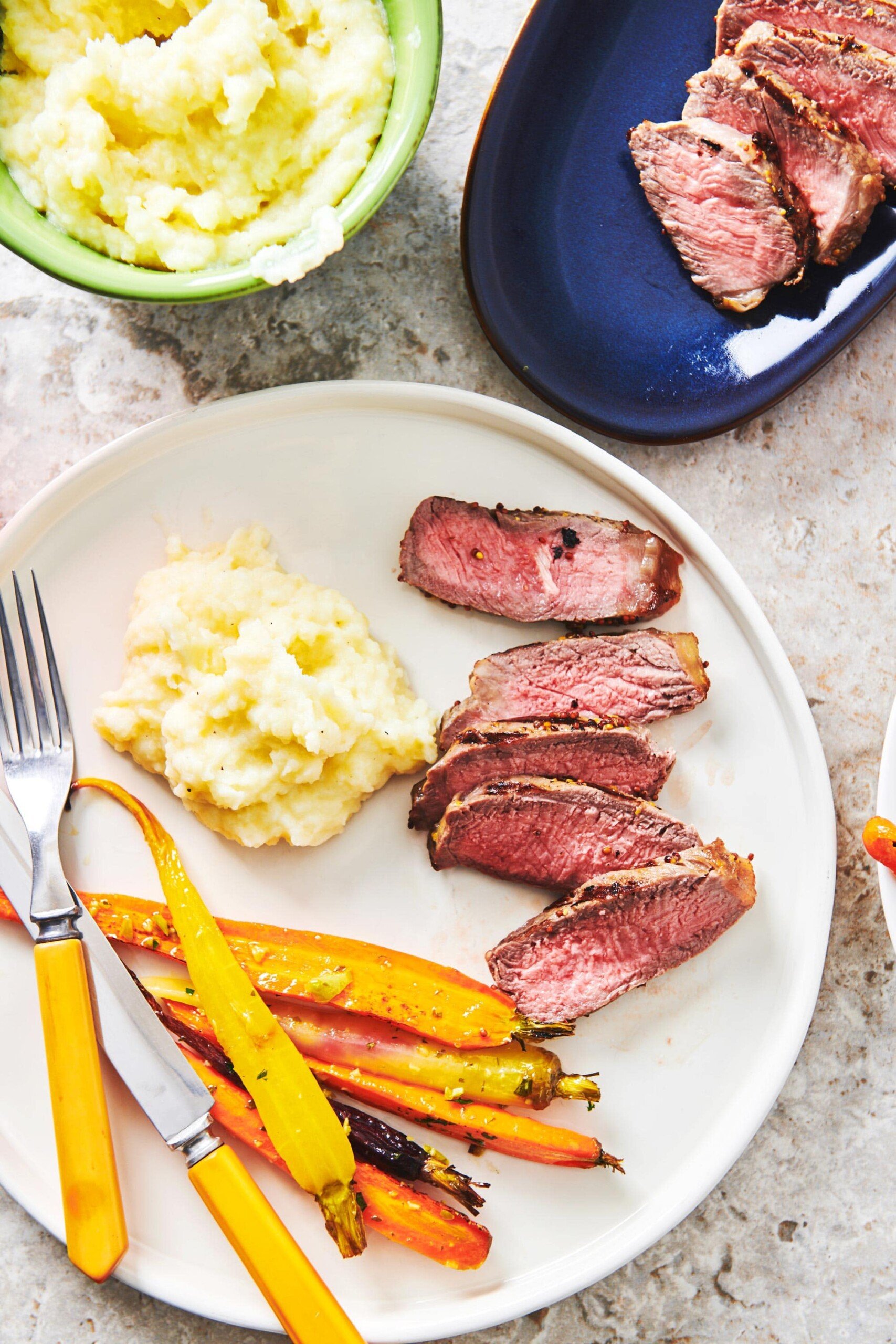Pepper-Mustard Strip Steaks