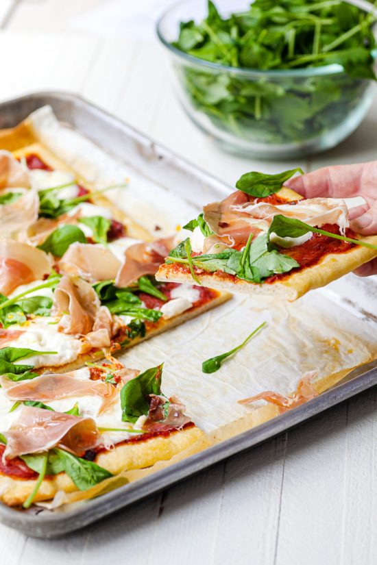Burrata and Prosciutto Pizza