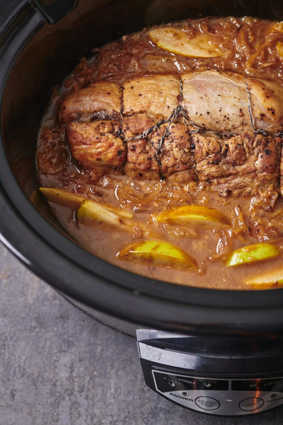 Slow Cooker Fall-Apart Braised Pork with Cabbage and Apples