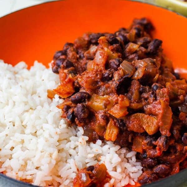 Bowl of Black Beans over Rice.