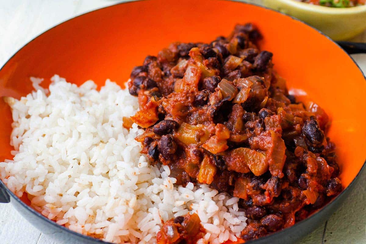 Bowl of Black Beans over Rice.