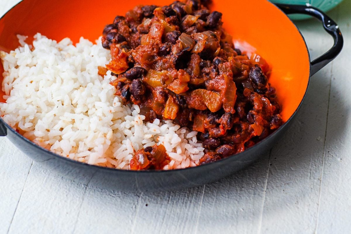 Bowl of Black Beans over Rice.