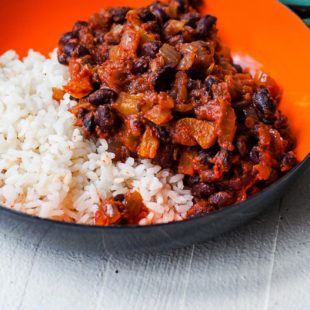 Bowl of Black Beans over Rice.