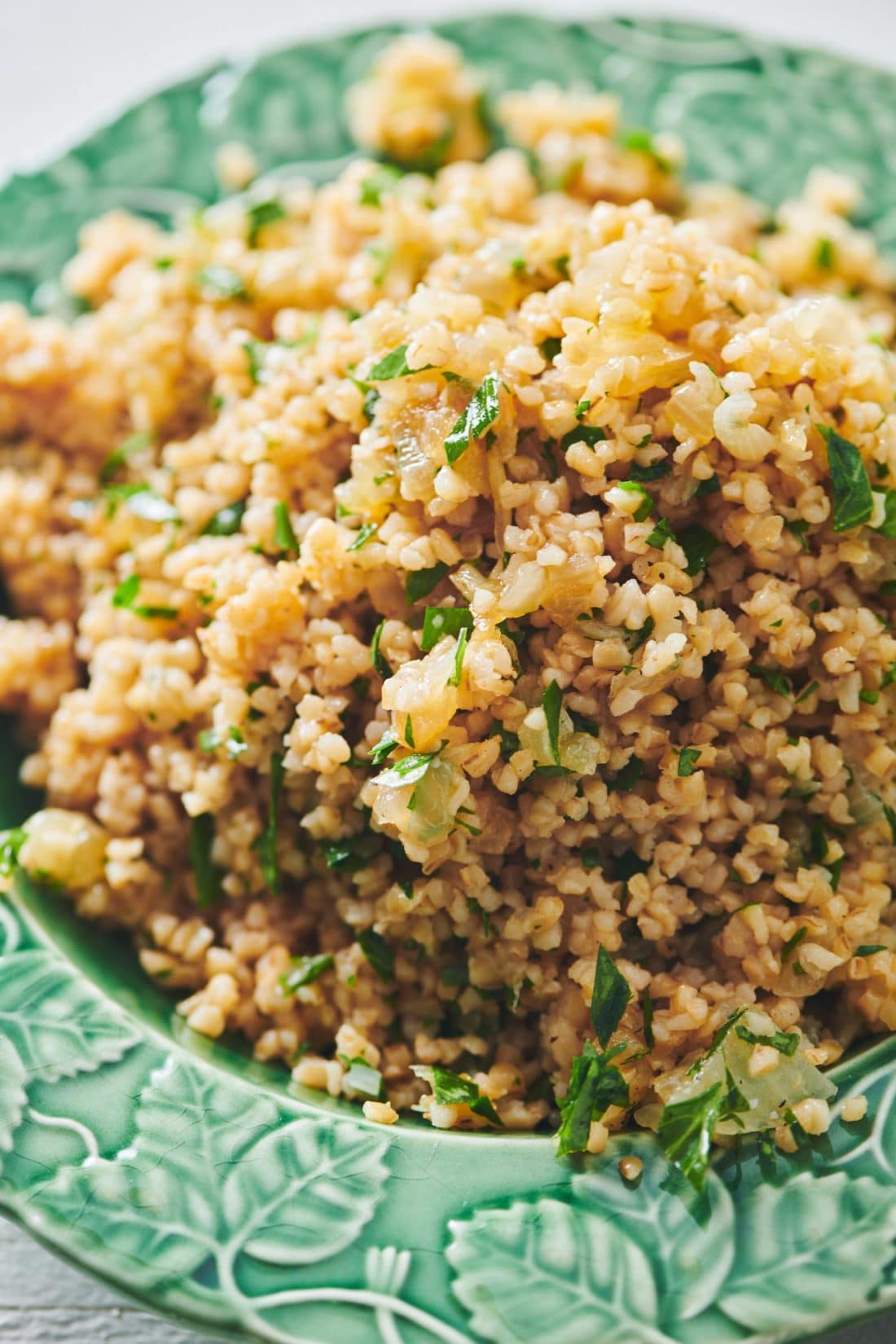 Bulgur Wheat with Caramelized Onions and Parsley