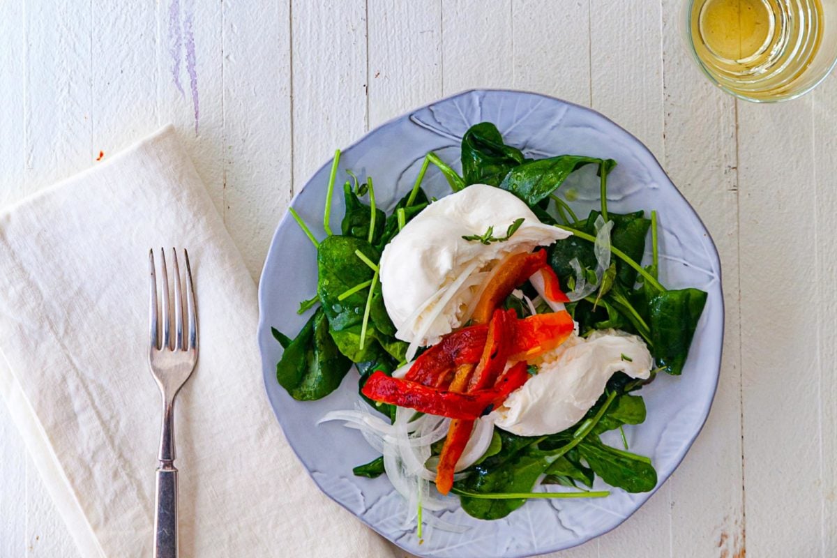 Spinach Salad with Burrata