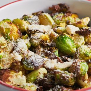 Bowl of Brussels sprouts.