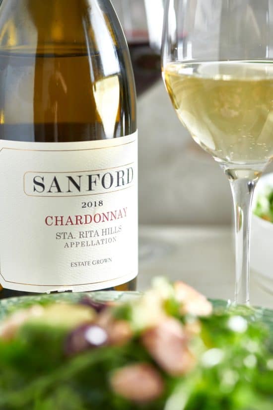 Bottle of Sanford Chardonnay.