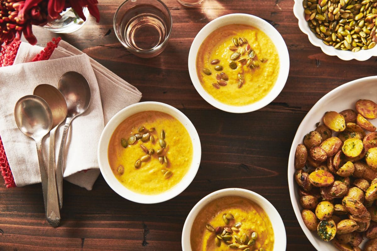 Roasted Butternut and Leek Soup with Cumin and Coriander