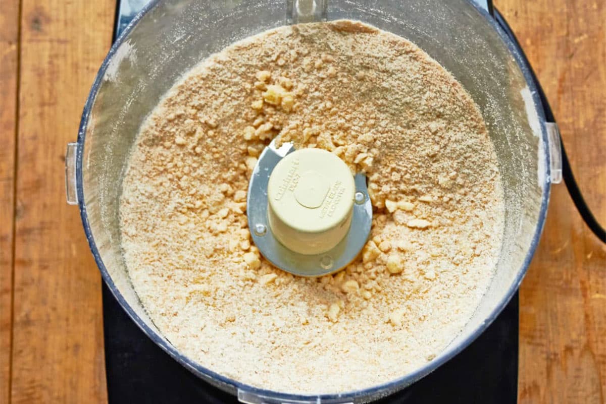 Making streusel topping in food processor.