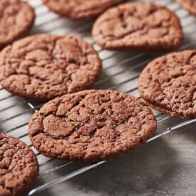 Mexican Hot Chocolate Cookies on wire rack.