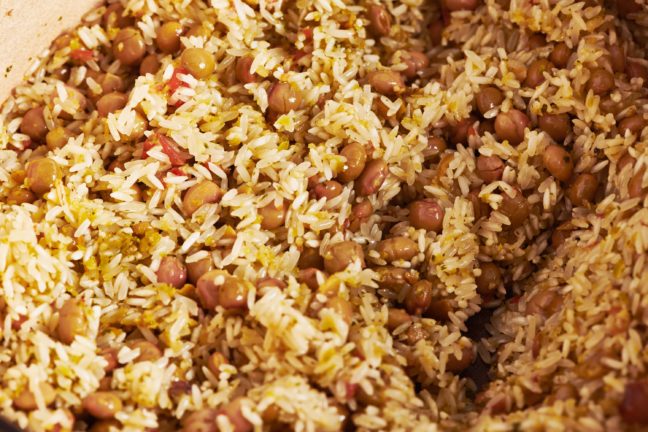 Arroz con Gandules with pigeon peas and rice.
