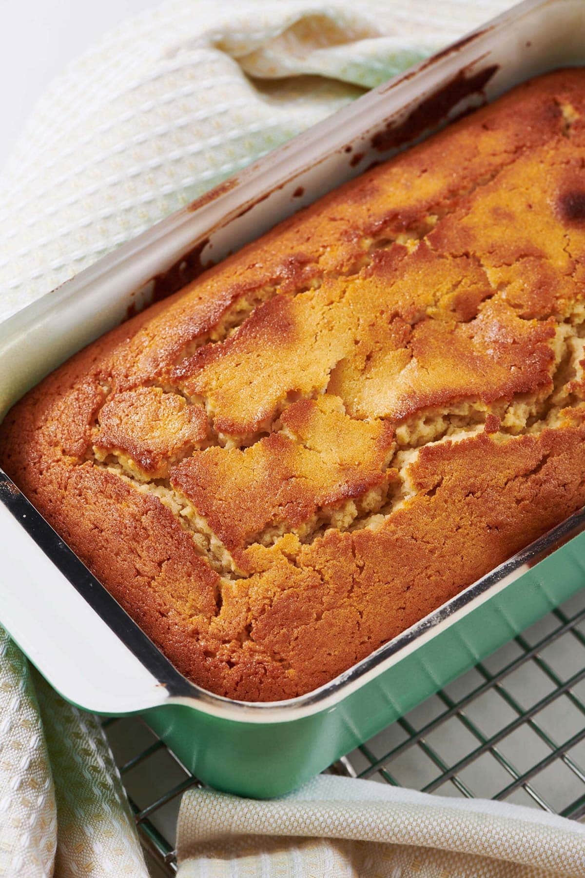 Lemon Cake in a baking dish.