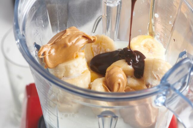 Chocolate, Peanut Butter and Banana Smoothie