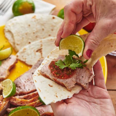 Grilled Pork Tacos with Salsa Ranchera