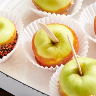 Caramel Apples in muffin liners.